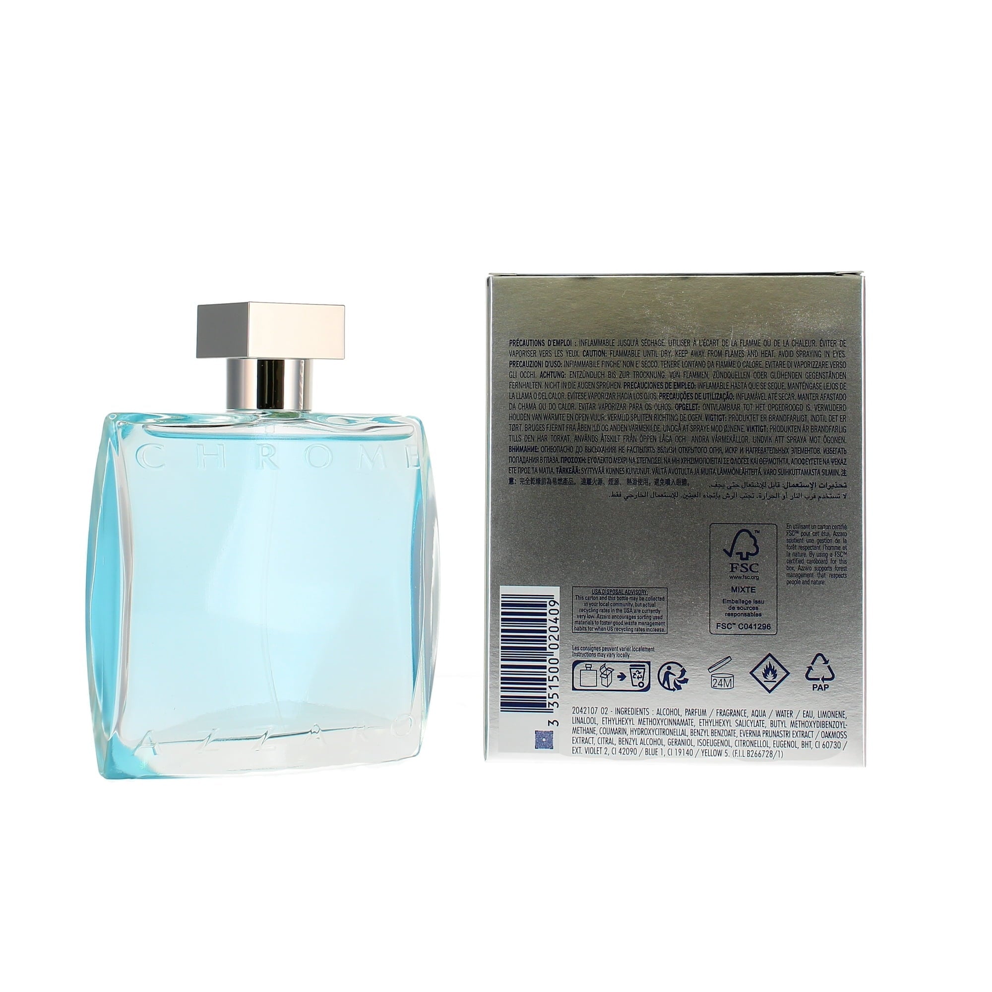 Azzaro Chrome Eau de Toilette 3.4 oz - 图片 2